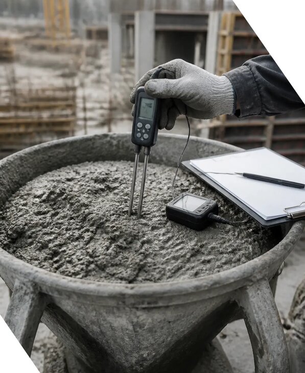 Контроль температуры бетонной смеси при укладке в Сасове