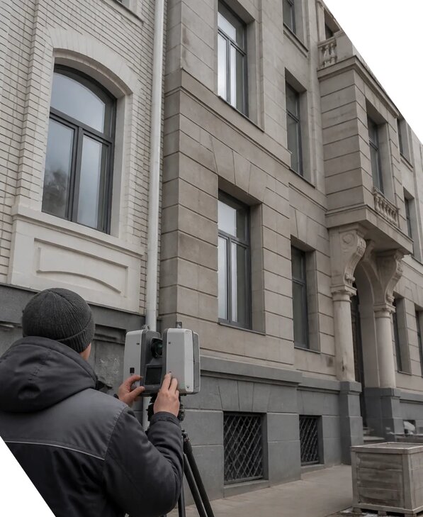 Лазерное сканирование фасадов зданий для обследования в Сасове